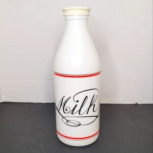 Vintage Egizia Tall Milk Glass Milk Bottle 10in